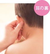 ぬり方のポイント：耳の裏