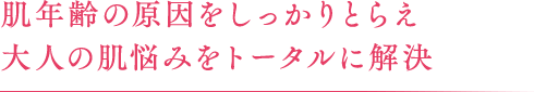 肌年齢の原因をしっかりとらえ 大人の肌悩みをトータルに解決