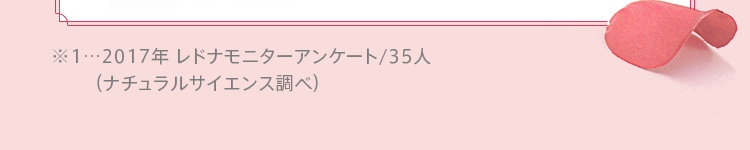 ※1…2017年 レドナモニターアンケート/35人（ナチュラルサイエンス調べ）