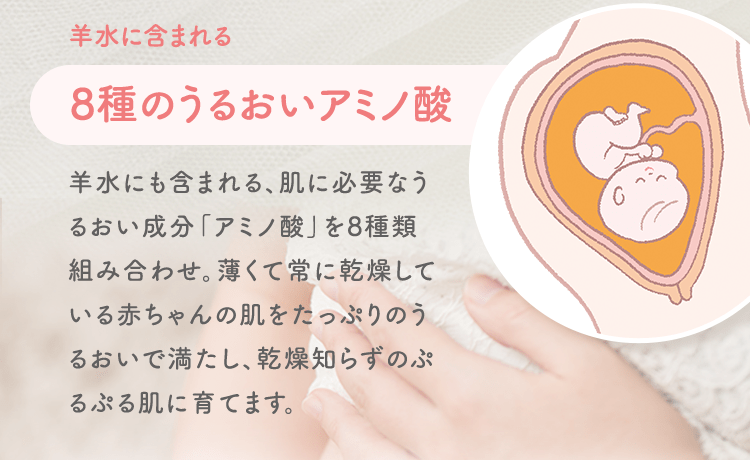 羊水に含まれる 8種のうるおいアミノ酸