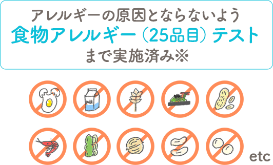 食物アレルギーテストまで実施済み※