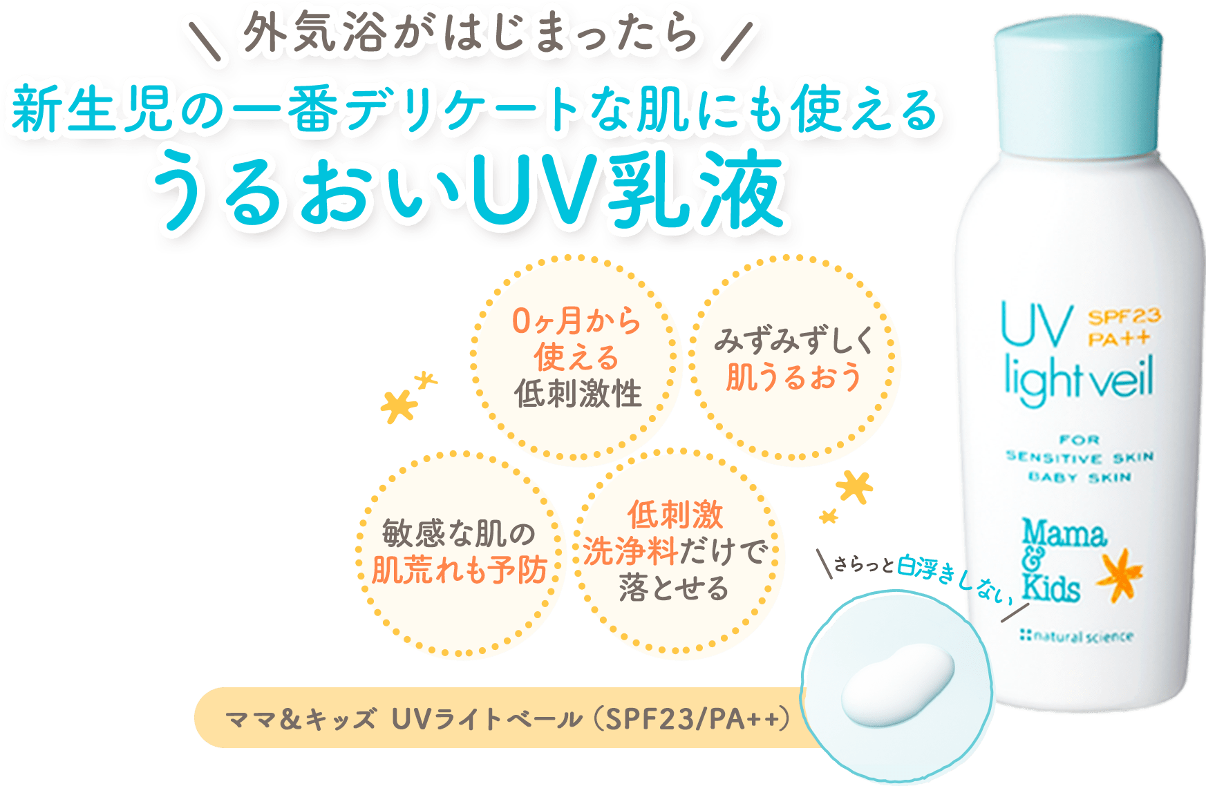 赤ちゃんの日焼け止めデビューに 新生児から使える低刺激UV乳液