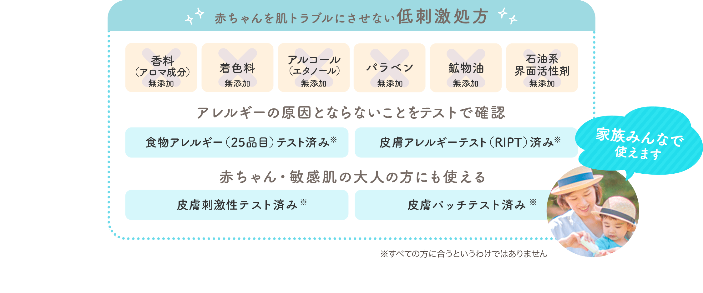 赤ちゃんを肌トラブルにさせない低刺激処方