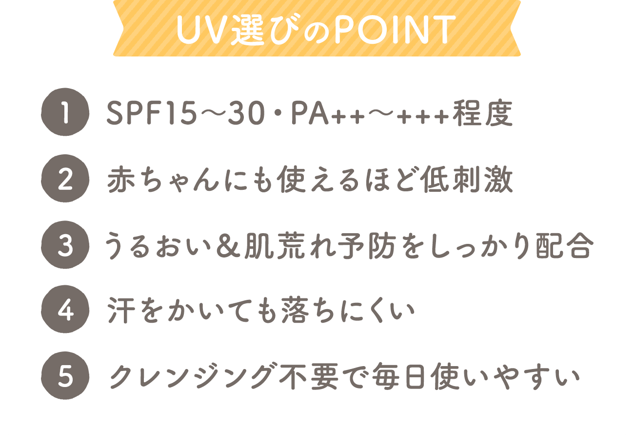 UV選びのPOINT