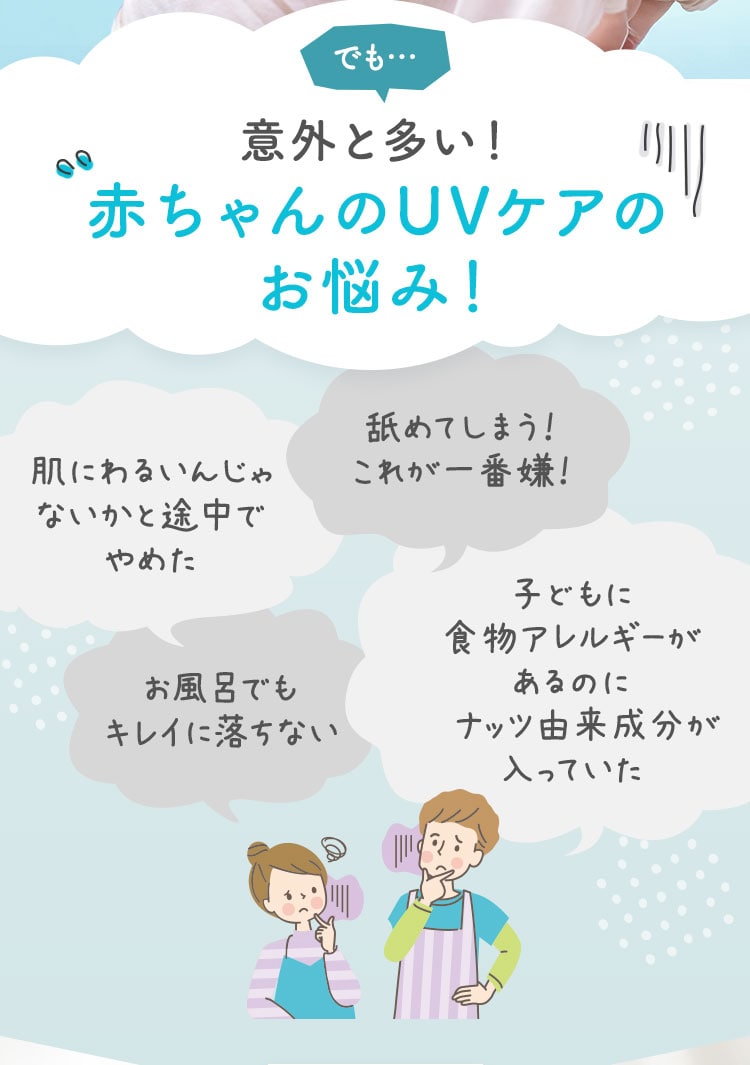 意外と多い！赤ちゃんのUVケアのお悩み！