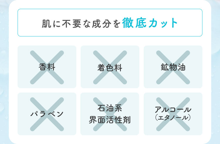 肌に不要な成分を徹底カット