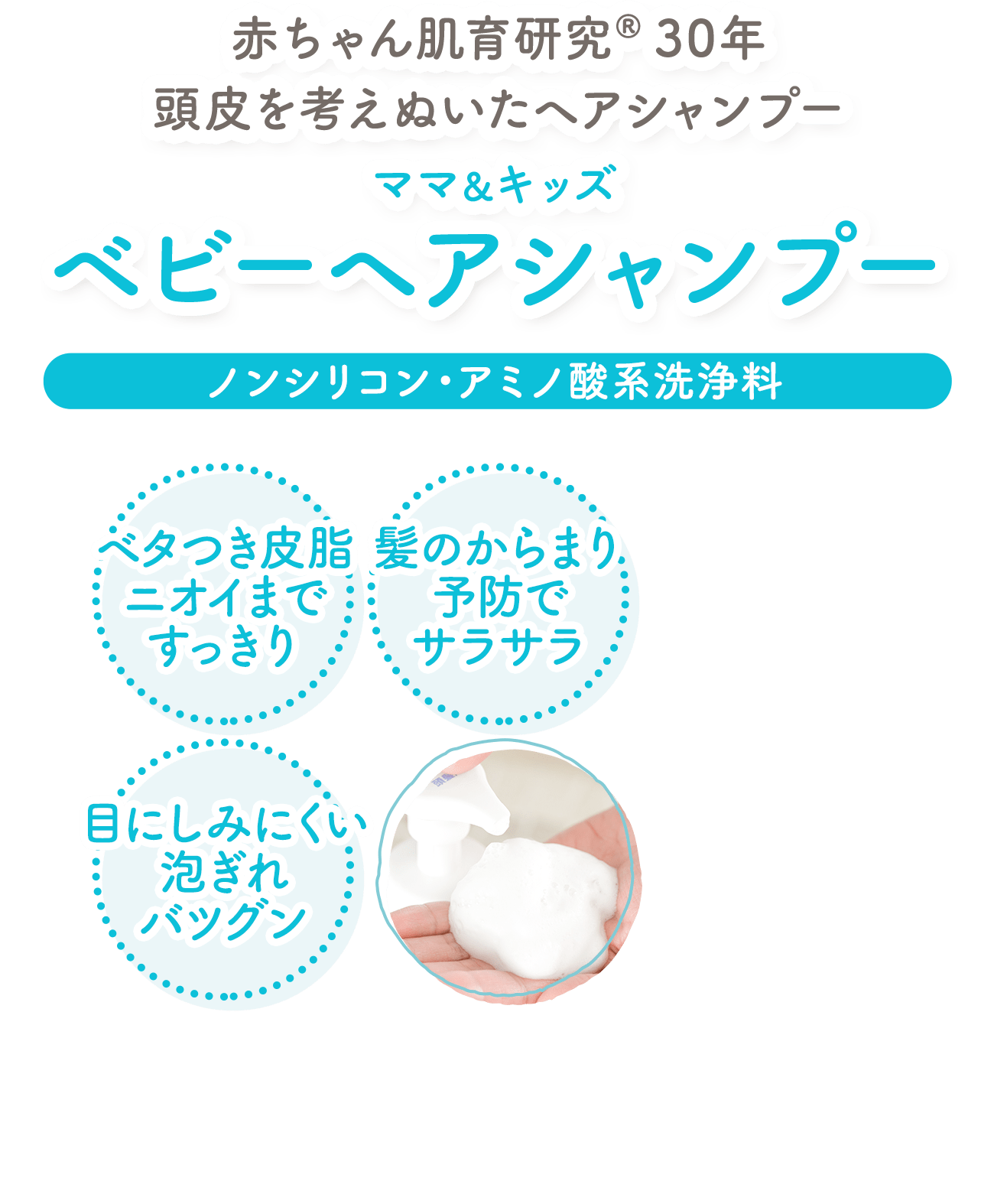 赤ちゃん研究(R)30年 頭皮を考えぬいたヘアシャンプー ママ＆キッズ ベビーヘアシャンプー
