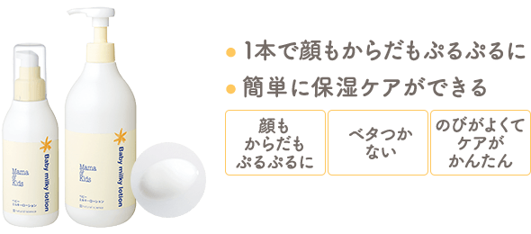 1本で顔もからだもぷるぷるに・簡単に保湿ケアができる