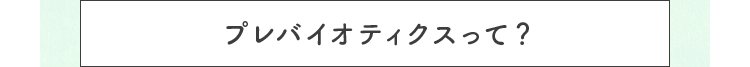 プレバイオティクスって？