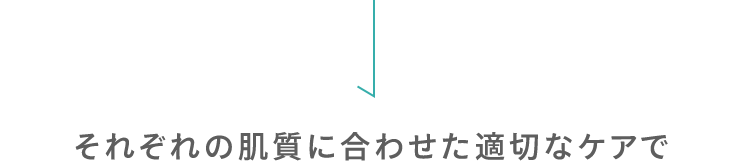 それぞれの肌質に合わせた適切なケアで