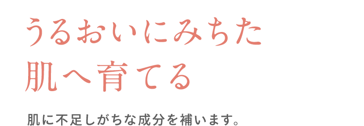 うるおいにみちた肌へ育てる 肌に不足しがちな成分を補います。
