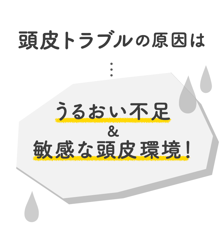 頭皮トラブルの原因は うるおい不足&敏感な頭皮環境！