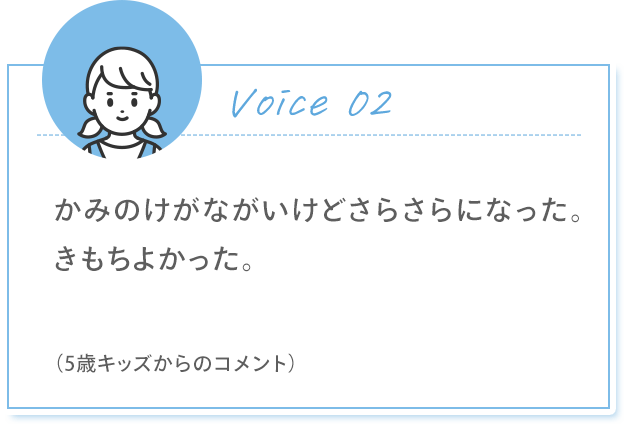 Voice 02 かみのけがながいけどさらさらになった。きもちよかった。