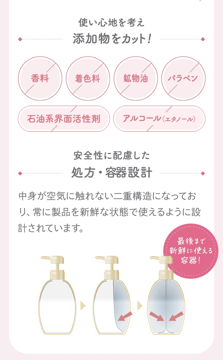 使い心地を考え添加物をカット!