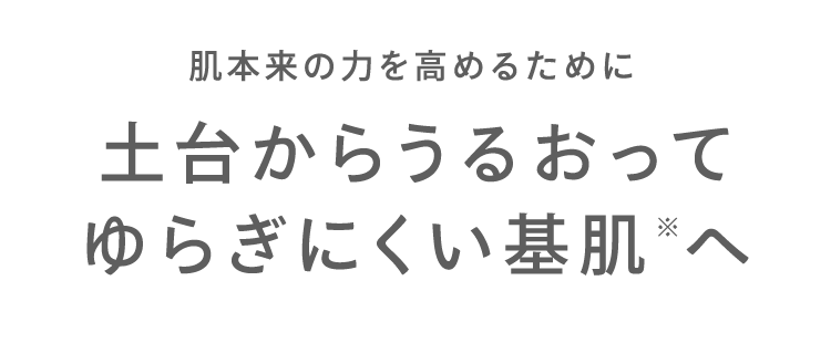 肌本来の力を高めるために 土台からうるおって ゆらぎにくい基肌※へ