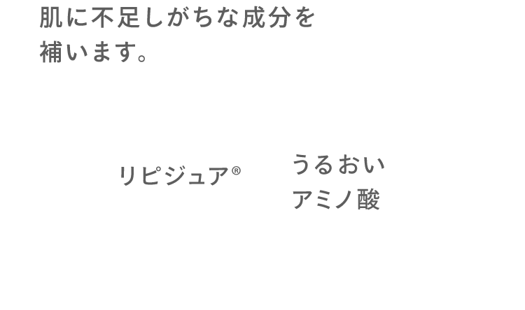 肌に不足しがちな成分を 補います。リピジュア うるおいアミノ酸