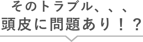 そのトラブル、、、頭皮に問題あり