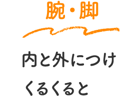 腕・脚　内と外につけくるくると