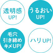 透明感UP!うるおいUP!毛穴引き締めキメUP!ハリUP!