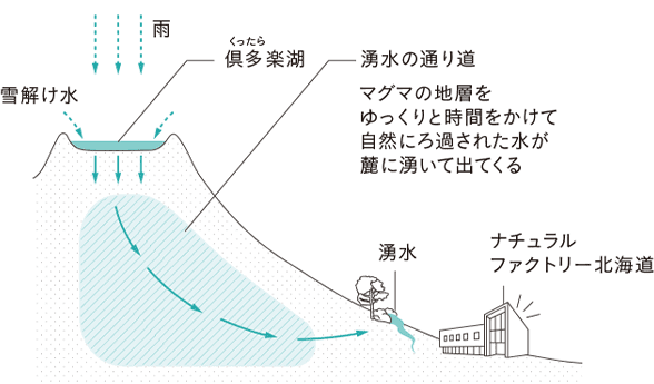 倶多楽湖の天然水がナチュラルファクトリー北海道に届くまで