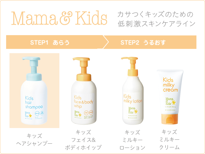 ママ＆キッズ カサつくキッズのための低刺激スキンケアライン キッズヘアシャンプー