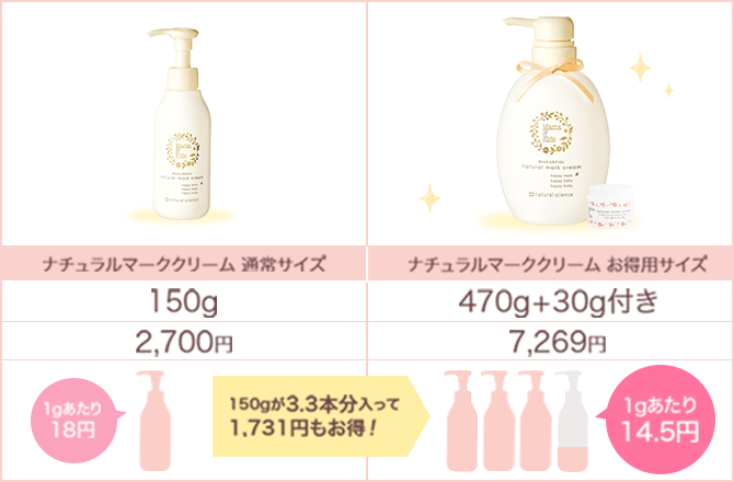 ママ＆キッズ ナチュラルマーククリームお得用サイズ 470g 2本+30g www ...