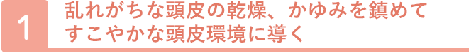 乱れがちな頭皮の乾燥、かゆみを鎮めてすこやかな頭皮環境に導く