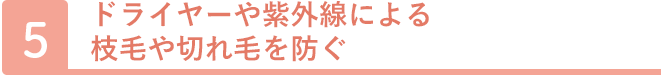 ドライヤーや紫外線による枝毛や切れ毛を防ぐ