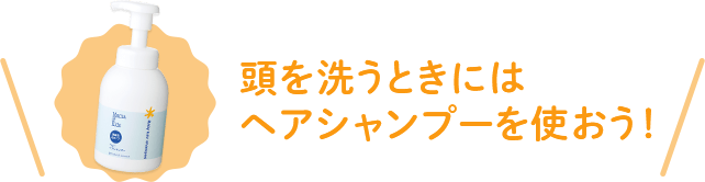 頭を洗うときにはヘアシャンプーを使おう！