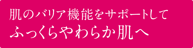 肌のバリア機能を高めてふっくらやわらか肌へ