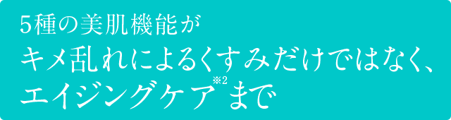 5種の美肌機能がシミ・くすみだけではなく、エイジングにも効果を発揮