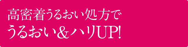 高密着うるおい処方でうるおい&ハリアップ！