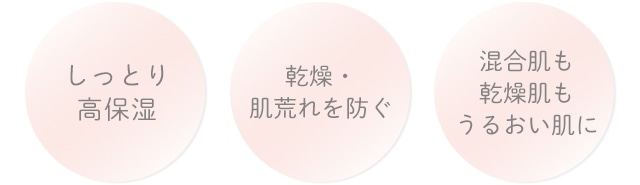 しっとり高保湿・乾燥・肌荒れを防ぐ・混合肌も乾燥肌もうるおい肌に
