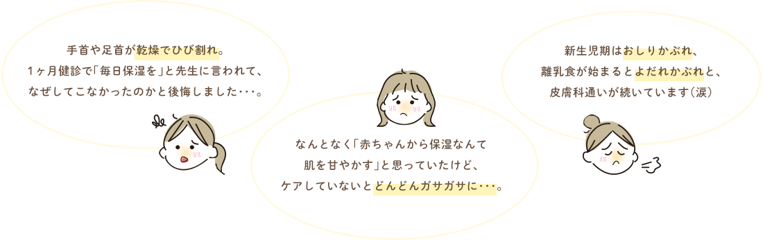 赤ちゃんの肌トラブル例