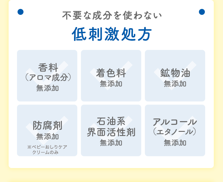 不要な成分を使わない低刺激処方