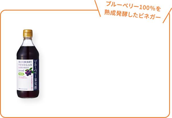ブルーベリー100％を熟成発酵したビネガー