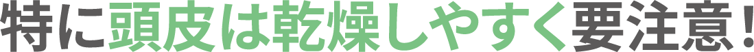 特に頭皮は乾燥しやすく要注意！