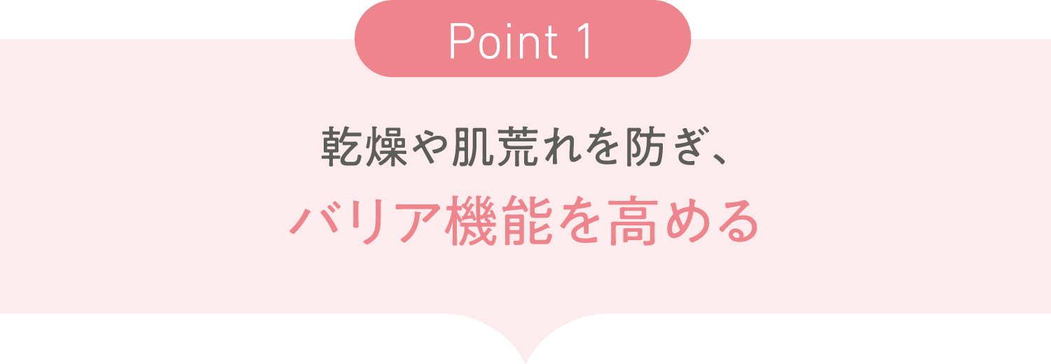 乾燥や肌荒れを防ぎ、バリア機能を高める