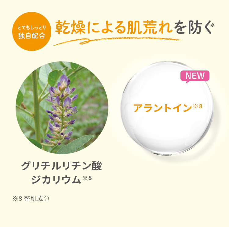 とてもしっとり独自配合 乾燥による肌荒れを防ぐ