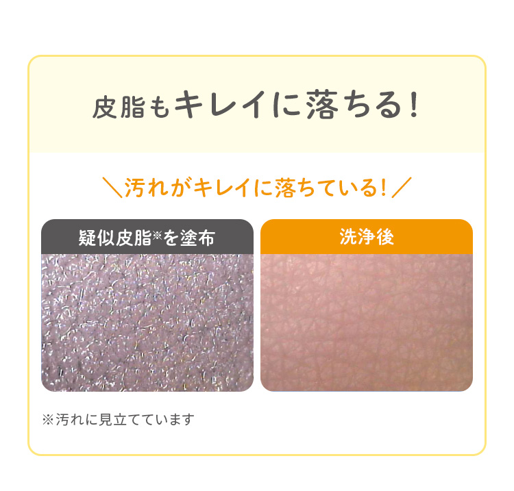 皮脂もキレイに落ちる!