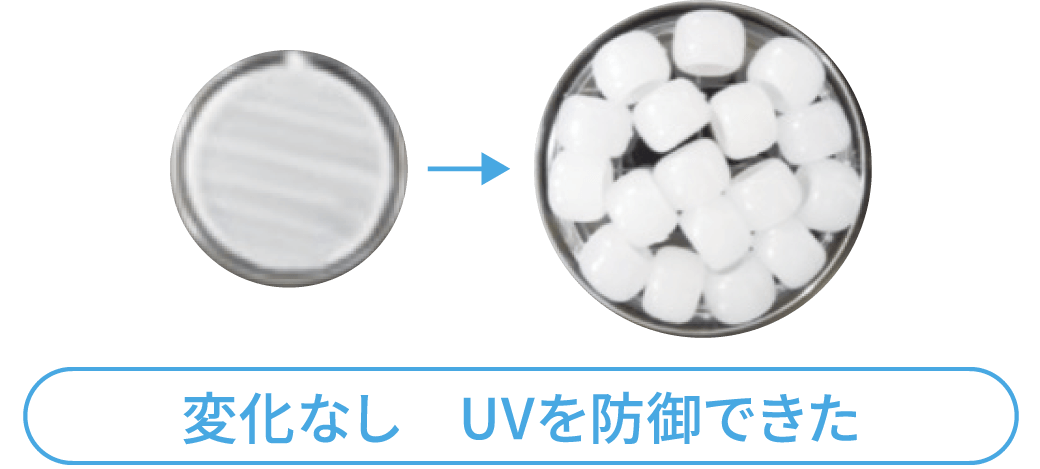 変化なし　UVを防御できた