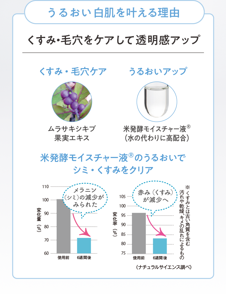 うるおい白肌を叶える理由 くすみ・毛穴をケアして透明感アップ