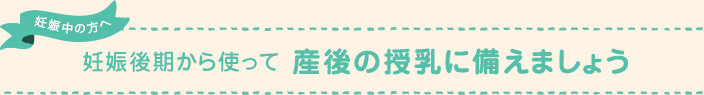 妊娠後期から使って産後の授乳に備えましょう