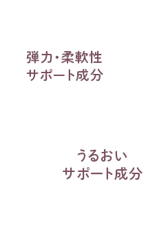 弾力・柔軟性サポート成分、うるおいサポート成分