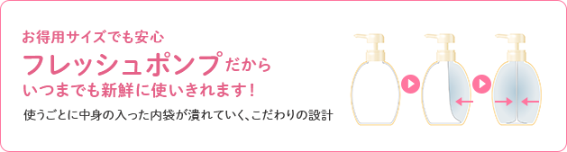 フレッシュポンプだからいつまでに新鮮に使いきれます！