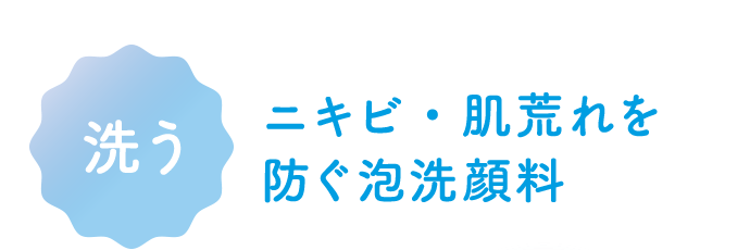洗う ニキビ・肌荒れを 防ぐ泡洗顔料