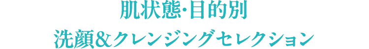 肌状態・目的別洗顔＆クレンジングセレクション