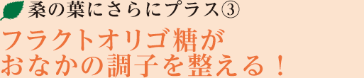 フラクトオリゴ糖がおなかの調子を整える