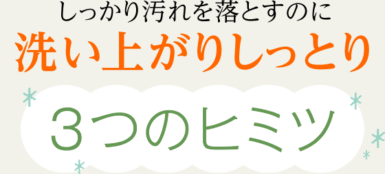 しっかり汚れを落とすのに洗い上がりしっとり