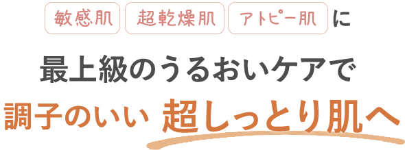 最上級のうるおいケアで調子のいい  超しっとり肌へ